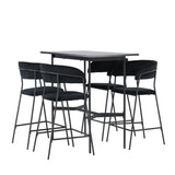 Barový stůl Rax 120*60 - Černá / Černá MDF +Lui Barová židle - Černá / Černá PU _4