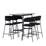 Barový stůl Rax 120*60 - Černá / Černá MDF +Lui Barová židle - Černá / Černá PU _4