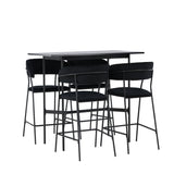 Barový stůl Rax 120*60 - Černá / Černá MDF +Lui Barová židle - Černá / Černá PU _4