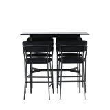 Barový stůl Rax 120*60 - Černá / Černá MDF +Lui Barová židle - Černá / Černá PU _4