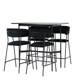 Barový stůl Rax 120*60 - Černá / Černá MDF +Lui Barová židle - Černá / Černá PU _4