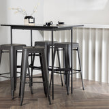 Barový stůl Rax 120*60 – černá / černá MDF + barová židle Tempe – tmavě šedá / kov _4