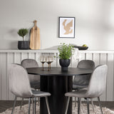 Jídelní stůl Olivia - černá / černá dýha + jídelní židle Eva - světle šedá / světle šedá Velvet _4