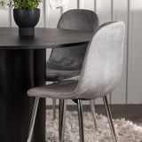 Jídelní stůl Olivia - černá / černá dýha + jídelní židle Eva - světle šedá / světle šedá Velvet _4