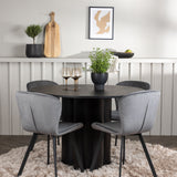 Jídelní stůl Olivia - černá / černá dýha + jídelní židle Lilja - černá / tmavě šedá látka _4