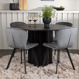 Jídelní stůl Olivia - černá / černá dýha + jídelní židle Lilja - černá / tmavě šedá látka _4