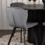 Jídelní stůl Olivia - černá / černá dýha + jídelní židle Lilja - černá / tmavě šedá látka _4