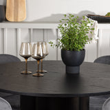 Jídelní stůl Olivia - černá / černá dýha + jídelní židle Lilja - černá / tmavě šedá látka _4