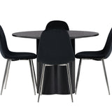 Jídelní stůl Olivia – černá / černá dýha + jídelní židle Polar – černý samet / chrom _4