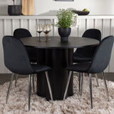 Jídelní stůl Olivia – černá / černá dýha + jídelní židle Polar – černý samet / chrom _4