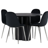 Jídelní stůl Olivia – černá / černá dýha + jídelní židle Polar – černý samet / chrom _4