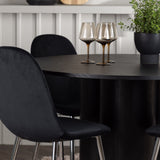 Jídelní stůl Olivia – černá / černá dýha + jídelní židle Polar – černý samet / chrom _4