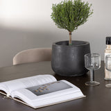 Jídelní stůl Kaseidon - kulatý - Gumové dřevo / Tmavě hnědá MDF + Jídelní židle Modesto - Béžová / Béžová Boucle _4