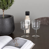 Jídelní stůl Kaseidon - kulatý - kaučukové dřevo / tmavě hnědá MDF + jídelní židle Modesto - šedá / kouřová černá Boucle _4