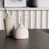 Jídelní stůl Kaseidon – kaučukové dřevo / tmavě hnědá MDF + ranní jídelní židle – černá / černá Boucle _4