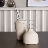 Jídelní stůl Kaseidon – kaučukové dřevo / tmavě hnědá MDF + jídelní židle Seda – matná hnědá / béžová látka _4