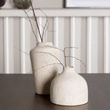 Jídelní stůl Kaseidon – kaučukové dřevo / tmavě hnědá MDF + jídelní židle Modesto – béžová / béžová Boucle _4