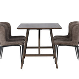 Jídelní stůl Kaseidon – kaučukové dřevo / tmavě hnědá MDF + jídelní židle Modesto – šedá / kouřová černá Boucle _4