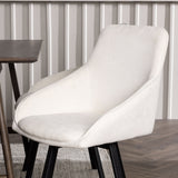 Jídelní stůl Kaseidon – kaučukové dřevo / tmavě hnědá MDF + Rosie jídelní židle – černá / béžová látka _4