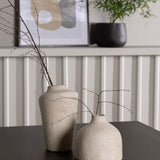 Jídelní stůl Kaseidon – kaučukové dřevo / tmavě hnědá MDF + Rosie jídelní židle – černá / béžová látka _4