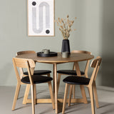 Jídelní stůl Yakidon - Gumové dřevo / Oaklook MDF + Jídelní židle Sanjos - Dubový vzhled / Černá PU _4