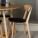 Jídelní stůl Yakidon - Gumové dřevo / Oaklook MDF + Jídelní židle Sanjos - Dubový vzhled / Černá PU _4