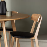 Jídelní stůl Yakidon - Gumové dřevo / Oaklook MDF + Jídelní židle Sanjos - Dubový vzhled / Černá PU _4