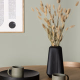 Jídelní stůl Yakidon - Gumové dřevo / Oaklook MDF + Jídelní židle Sanjos - Dubový vzhled / Černá PU _4