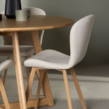 Jídelní stůl Yakidon - Gumové dřevo / Oaklook MDF + Jídelní židle Lilja - Oaklook / Béžová látka _4