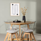 Yakidon Jídelní stůl - Gumové dřevo / Oaklook MDF +Edvin Jídelní židle - Nature / PET (polštář bílý) PET povrch, sedák s běžnou houbou _4