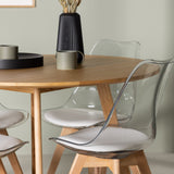 Yakidon Jídelní stůl - Gumové dřevo / Oaklook MDF +Edvin Jídelní židle - Nature / PET (polštář bílý) PET povrch, sedák s běžnou houbou _4