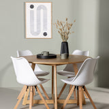 Jídelní stůl Yakidon - Gumové dřevo / Oaklook MDF + Jídelní židle Zeno - Přírodní vzhled dřeva / Bílá PP _4