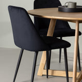 Jídelní stůl Yakidon - Gumové dřevo / Oaklook MDF + Noční jídelní židle - Černá / Black Velvet _4