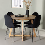 Jídelní stůl Yakidon - Gumové dřevo / Oaklook MDF + Jídelní židle Polar - Black Velvet / Chrome _4