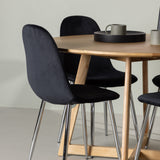 Jídelní stůl Yakidon - Gumové dřevo / Oaklook MDF + Jídelní židle Polar - Black Velvet / Chrome _4