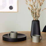 Jídelní stůl Yakidon - Gumové dřevo / Oaklook MDF + Jídelní židle Polar - Černé nohy / Black Velvet _4