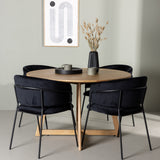 Jídelní stůl Yakidon - Gumové dřevo / Oaklook MDF + Jídelní židle Selma - Černá / Black Velvet _4