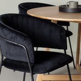 Jídelní stůl Yakidon - Gumové dřevo / Oaklook MDF + Jídelní židle Selma - Černá / Black Velvet _4