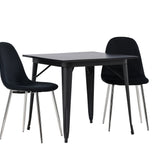 Jídelní stůl Tempe - Černá / Černá MDF + Jídelní židle Polar - Black Velvet / Chrome _2