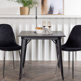 Jídelní stůl Tempe - Černá / Černá MDF + Jídelní židle Polar - Black Velvet / Chrome _2