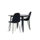 Jídelní stůl Tempe - Černá / Černá MDF + Jídelní židle Polar - Black Velvet / Chrome _2