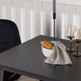 Jídelní stůl Tempe - Černá / Černá MDF + Jídelní židle Polar - Black Velvet / Chrome _2
