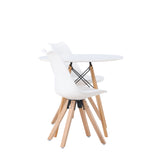 Jídelní stůl Danburi - Woodlook / Woodlook MDF + Jídelní židle Zeno - Nature Woodlook / Bílá PP _2