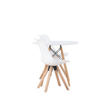 Jídelní stůl Danburi - Woodlook / Woodlook MDF + Jídelní židle Zeno - Nature Woodlook / Bílá PP _2