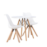 Jídelní stůl Danburi - Woodlook / Woodlook MDF + Jídelní židle Zeno - Nature Woodlook / Bílá PP _2