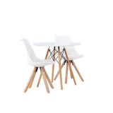 Jídelní stůl Danburi - Woodlook / Woodlook MDF + Jídelní židle Zeno - Nature Woodlook / Bílá PP _2