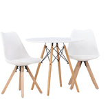Jídelní stůl Danburi - Woodlook / Woodlook MDF + Jídelní židle Zeno - Nature Woodlook / Bílá PP _2