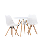 Jídelní stůl Danburi - Woodlook / Woodlook MDF + Jídelní židle Zeno - Nature Woodlook / Bílá PP _2