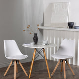Jídelní stůl Danburi - Woodlook / Woodlook MDF + Jídelní židle Zeno - Nature Woodlook / Bílá PP _2