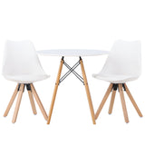 Jídelní stůl Danburi - Woodlook / Woodlook MDF + Jídelní židle Zeno - Nature Woodlook / Bílá PP _2